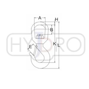 Hak obrotowy z zabezpieczeniem Q 2,0 T na stożku