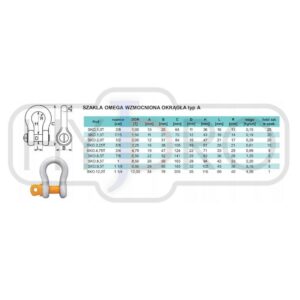 Szakla OMEGA ze sworzniem gwintowanym typ A – DOR 4,75 T
