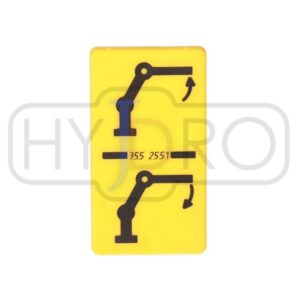 Tabliczka Piktogram Hiab II ramię (odwrotnie strzałki typ niemiecki) 3552551