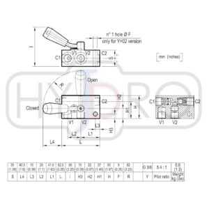 Zamek podpory REXROTH 3/8″ z ręcznym odcięciem